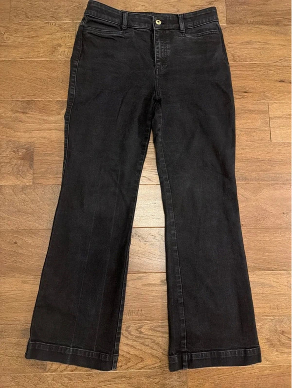 Talbots Women’s Size 10 Flare Jeans Black Charcoal Denim High Rise